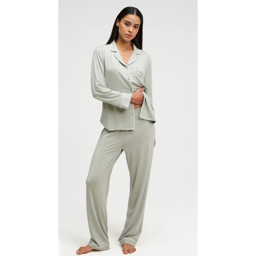Dore‎ & Rose Long Tencel PJ Set In Champagne Size Large New With Tags